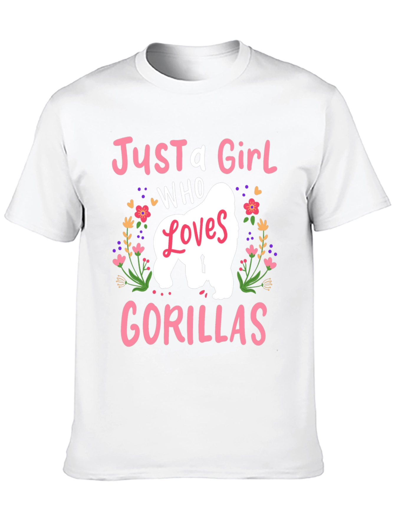 Black Just A Girl Who Loves Gorillas T-Shirt view 10