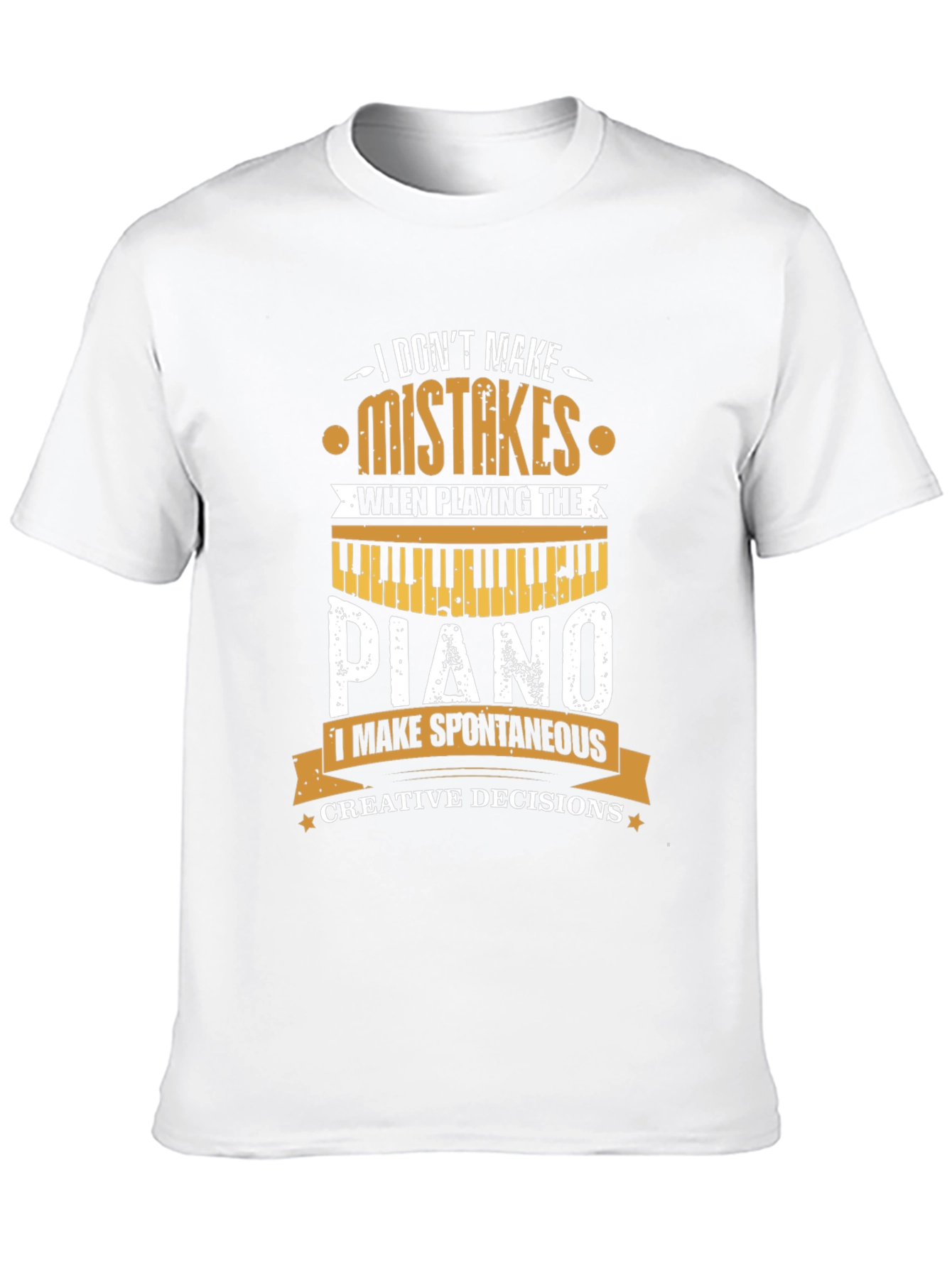 Black Piano Player T-Shirt - I Don't Make Mistakes Musician Tee view 10