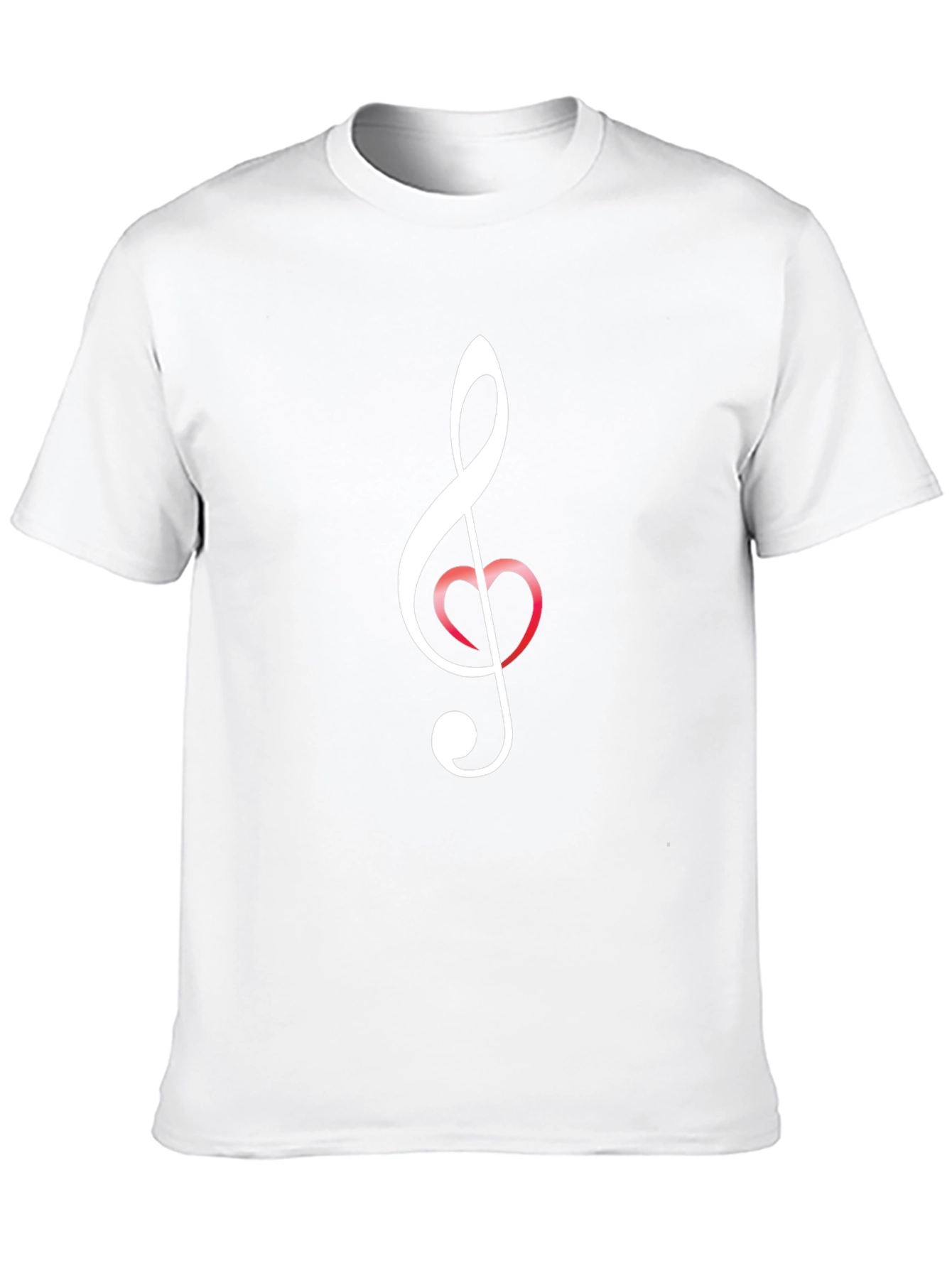 Black Musical Heart Clef Graphic T-Shirt view 10