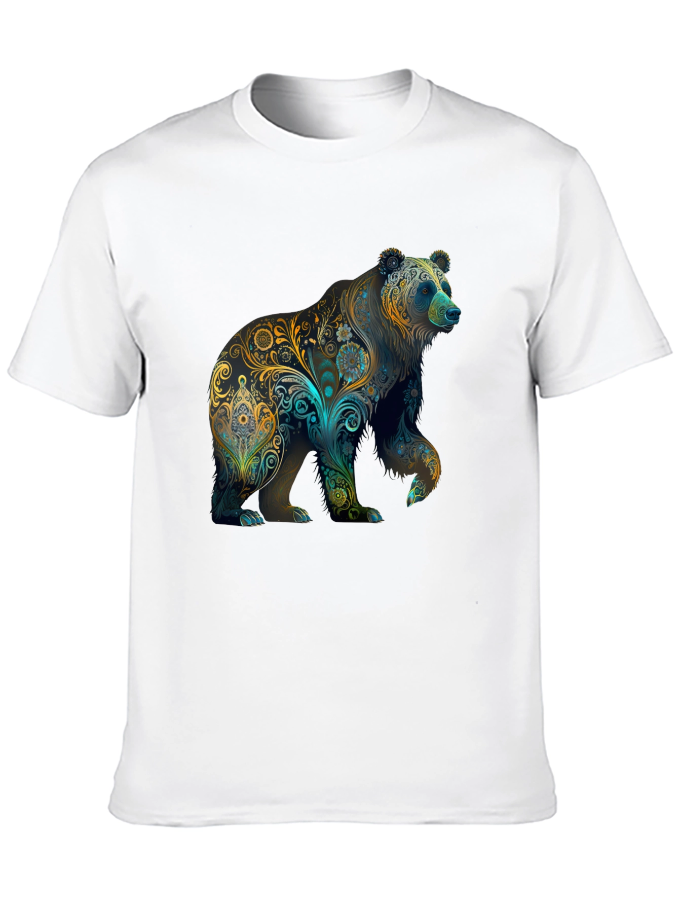 Black Floral Bear Graphic Tee - Black view 10