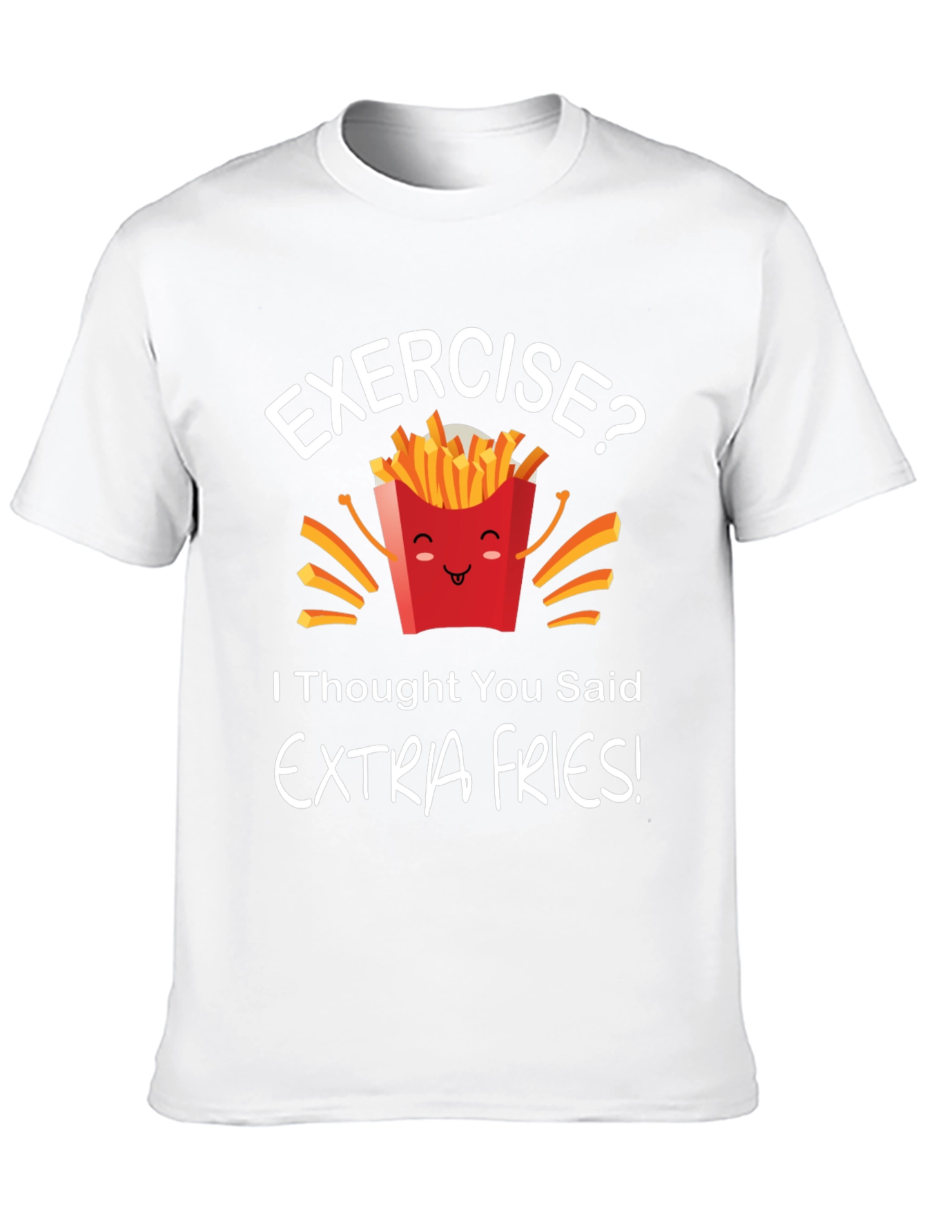 Black Funny 'Extra Fries' Graphic T-Shirt - Unisex view 10
