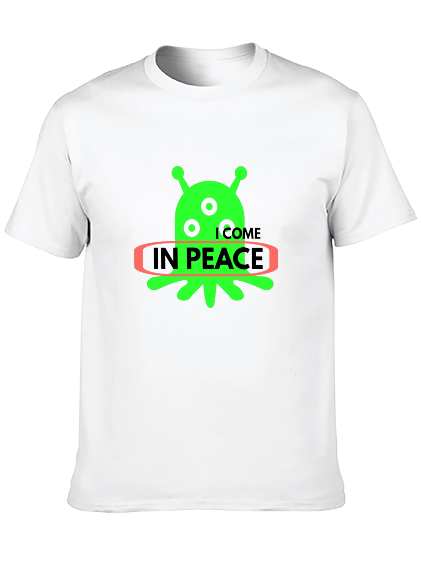 Black Alien "In Peace" Graphic T-Shirt - Black Cotton Blend view 10