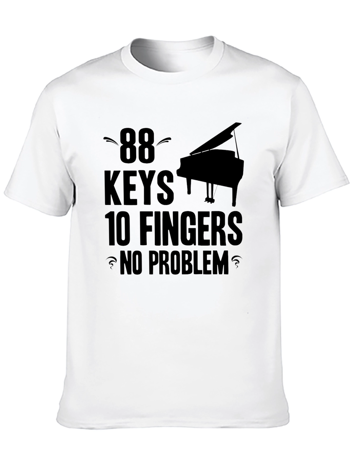 Black 88 Keys 10 Fingers No Problem Black Graphic Tee view 10