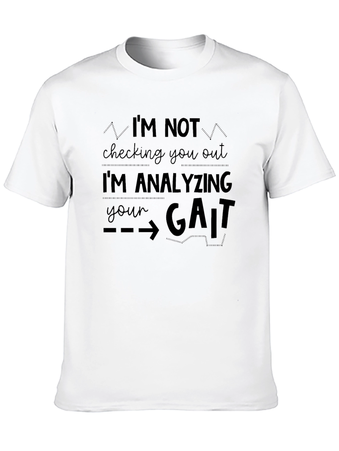 Black Analyzing Your Gait Funny Novelty Tee view 10