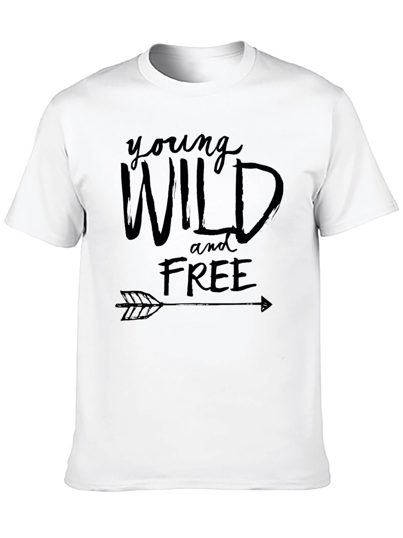 Black Young Wild & Free Graphic Tee - Unisex view 10