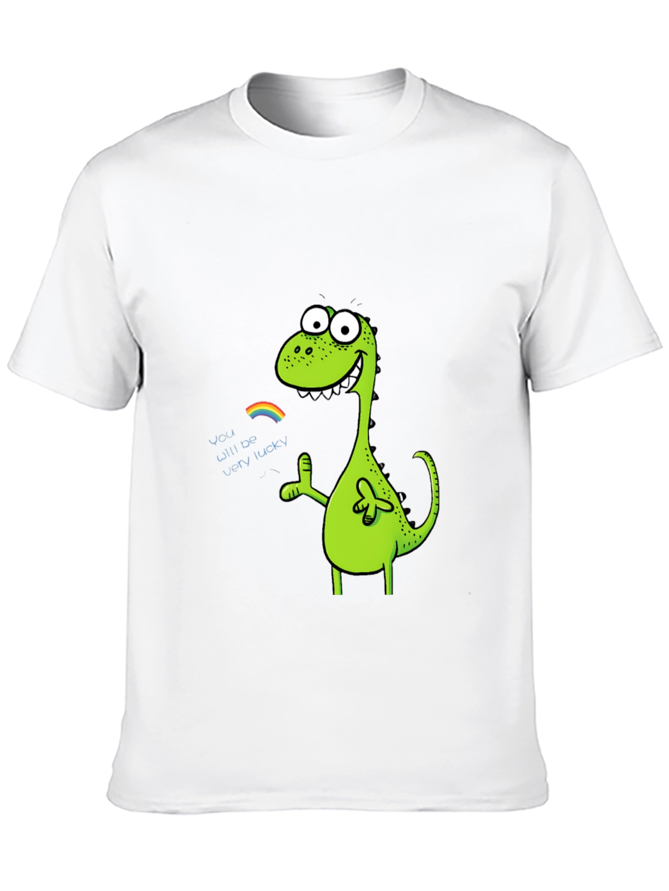 Black Lucky Dinosaur Graphic Tee - Black Cotton Blend view 10