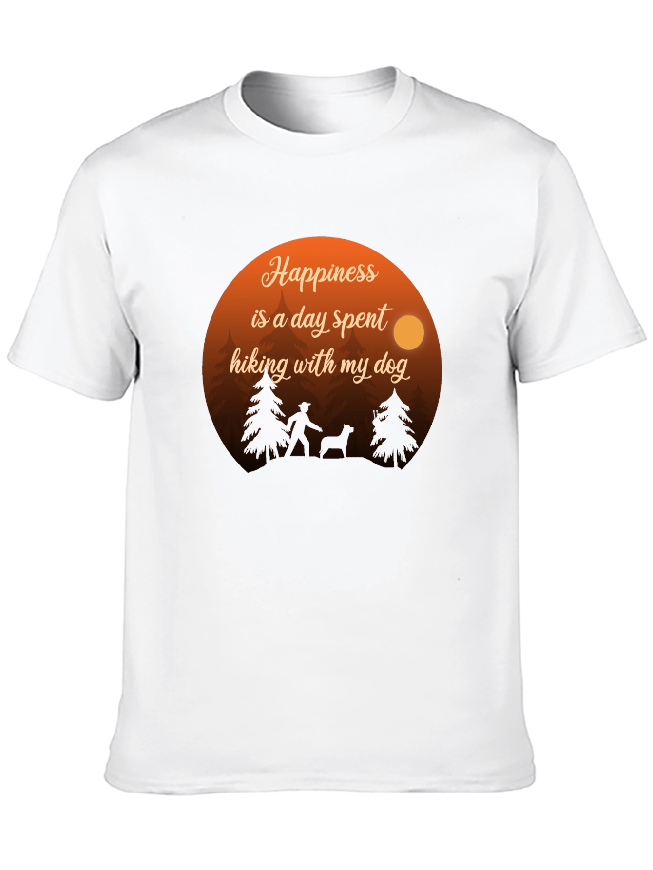 Black Happiness Hiking Dog Graphic Tee - Black Cotton Blend Shirt view 10