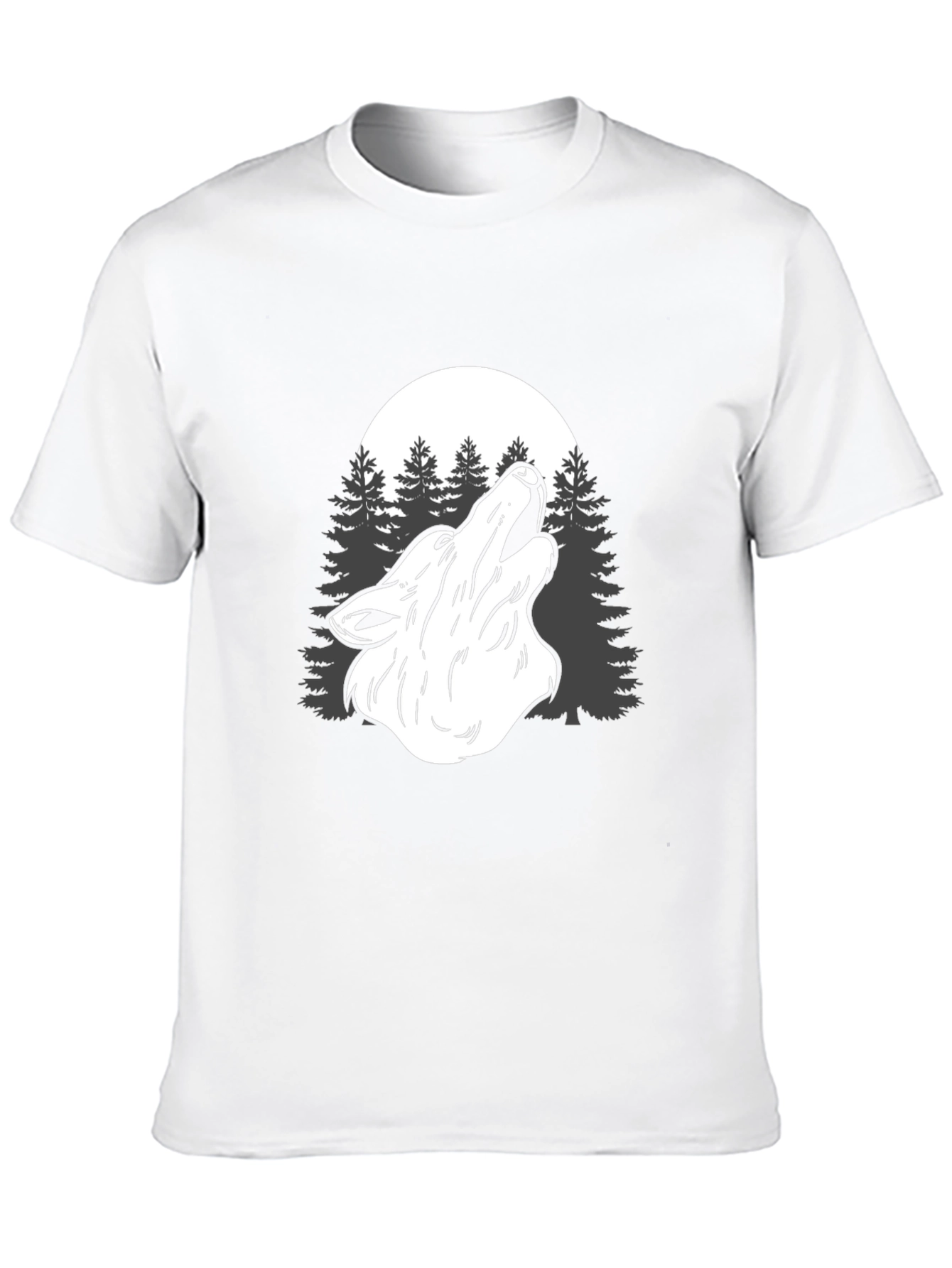 Wolf Howl Moon Graphic T-Shirt - Men's Black Tee - 10