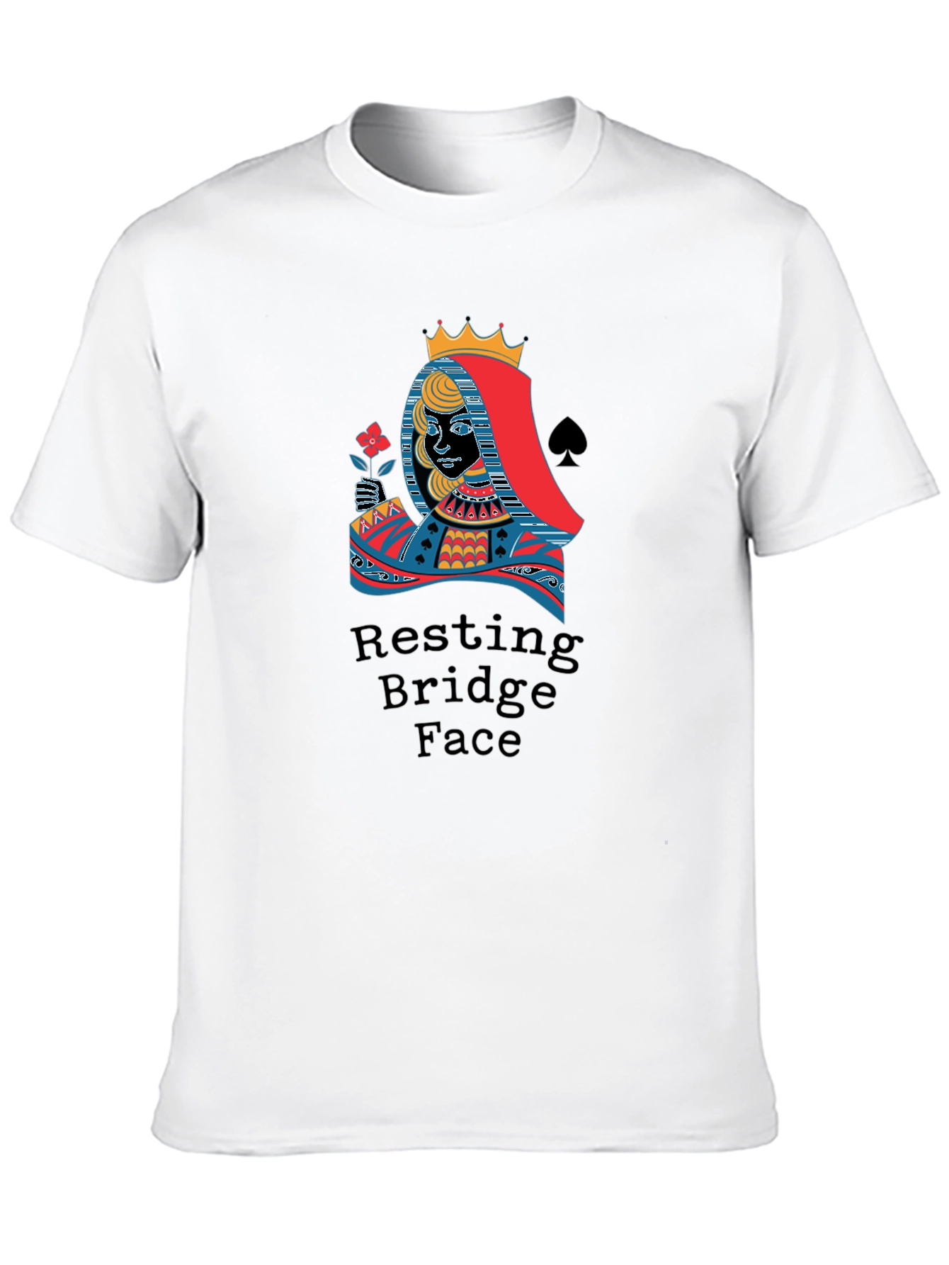 Black Resting Bridge Face T-Shirt - Queen of Spades Design view 10