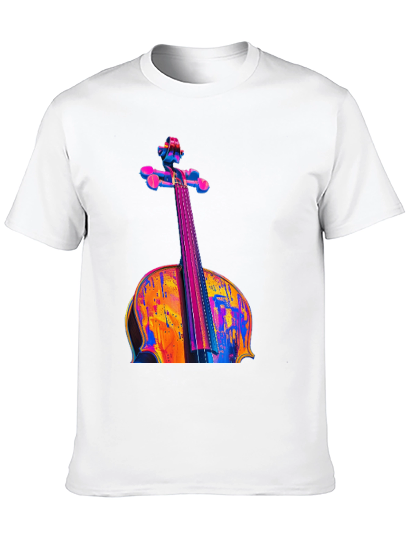 Black Vibrant Cello Graphic Black T-Shirt view 10