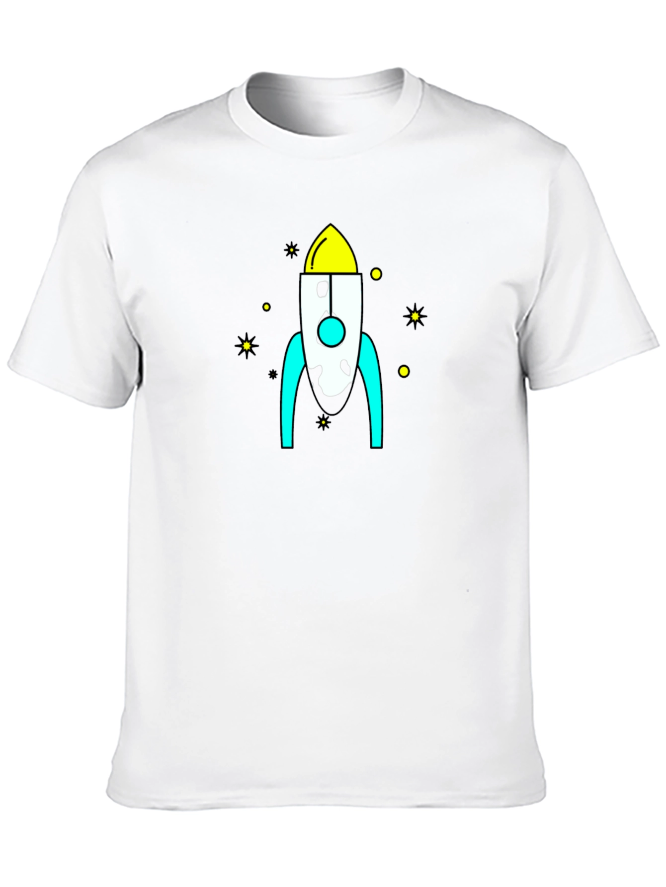 Black Rocket Graphic Black T-Shirt - Space Adventure Style view 10