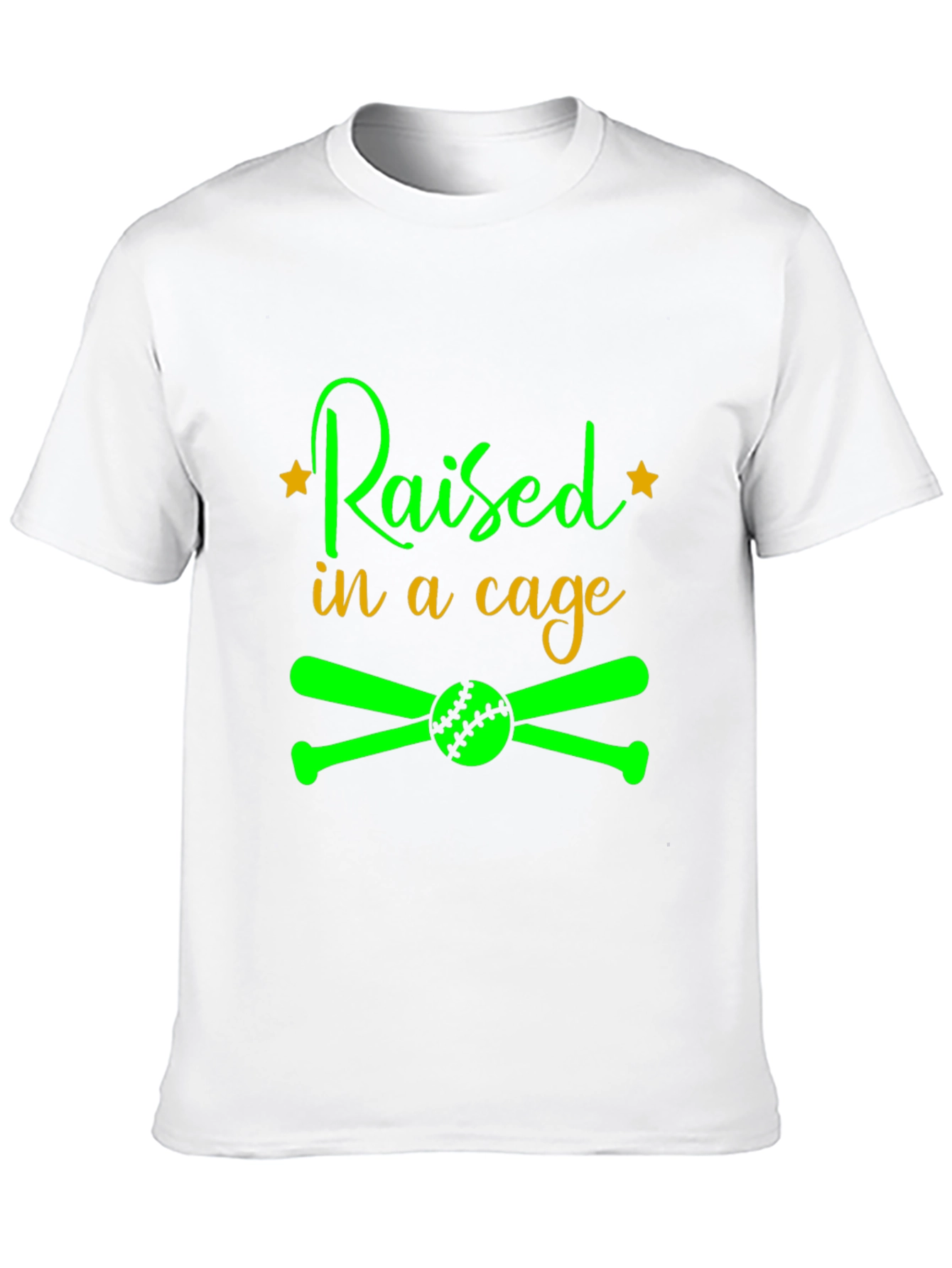 Raised in a Cage Baseball T-Shirt - 10