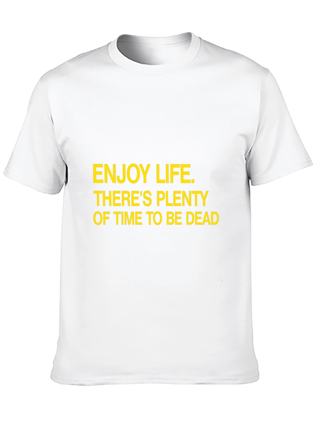 Black Enjoy Life Slogan T-Shirt - Black Cotton Crew Neck view 10