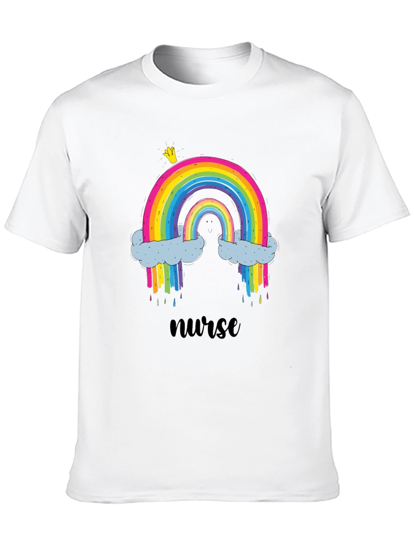 Black Rainbow Nurse T-Shirt - Colorful Graphic Tee view 10