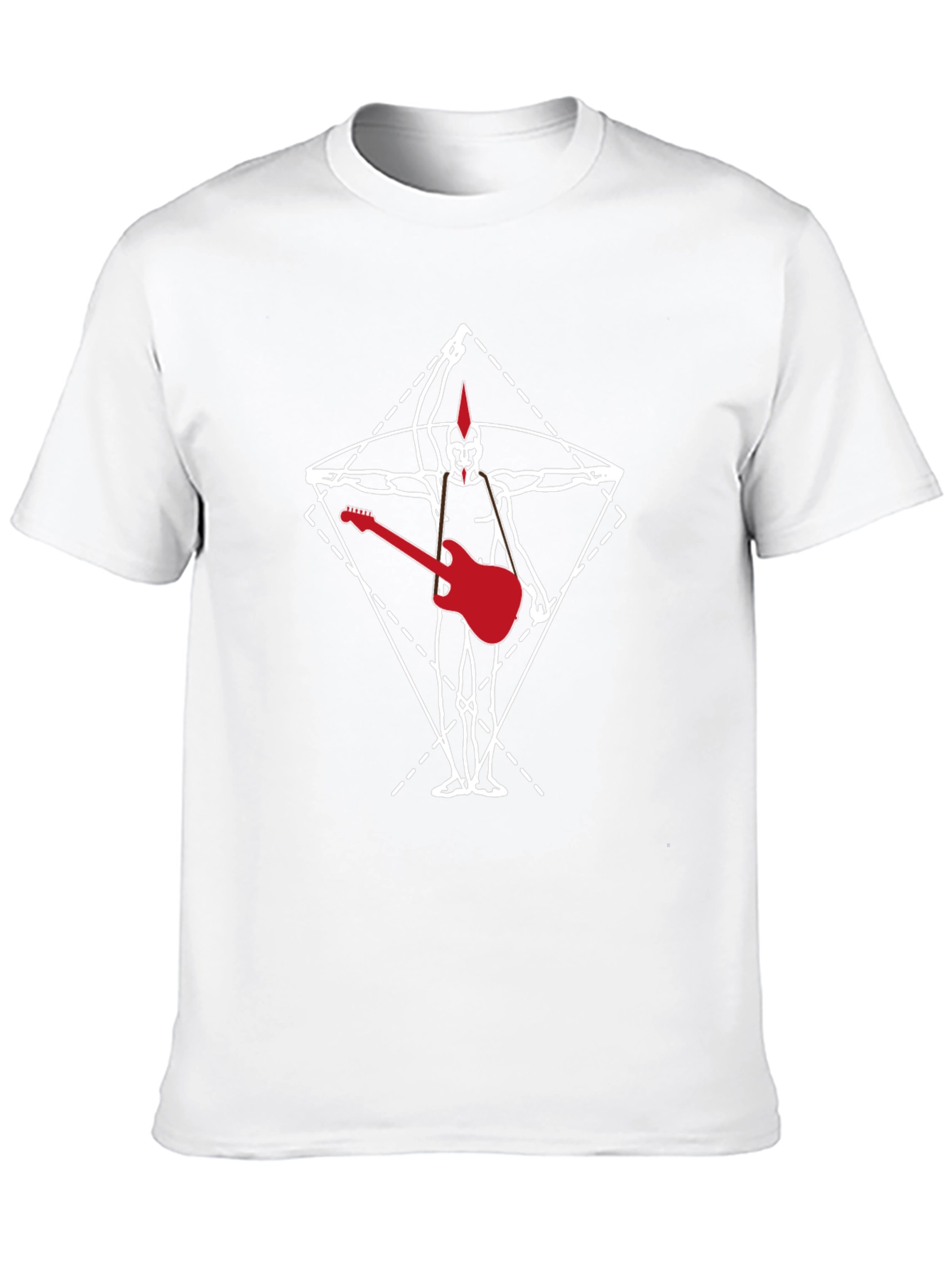 Black Vitruvian Punk Guitar T-Shirt view 10