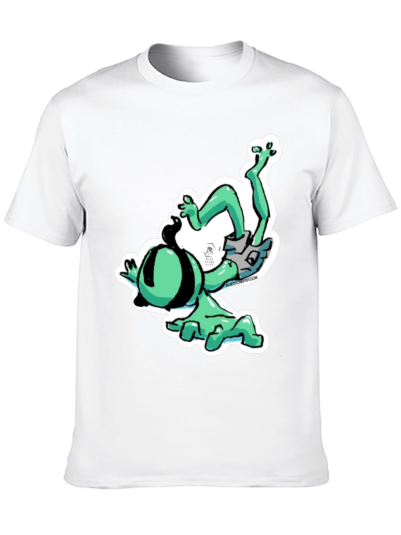 Black Funky Cartoon Alien T-Shirt - Black Cotton Blend view 10