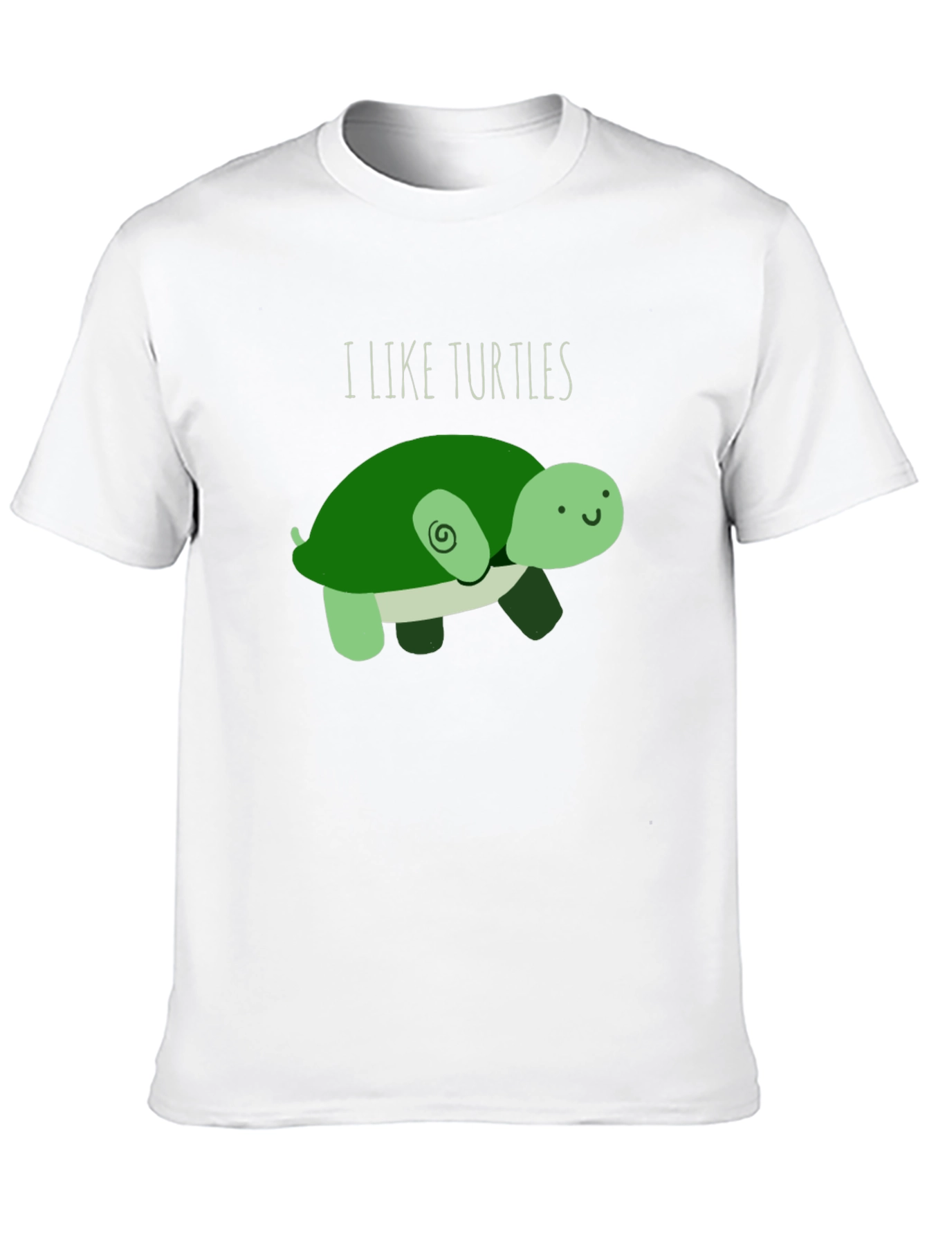 Black I Like Turtles T-Shirt - Cute Cartoon Design view 10