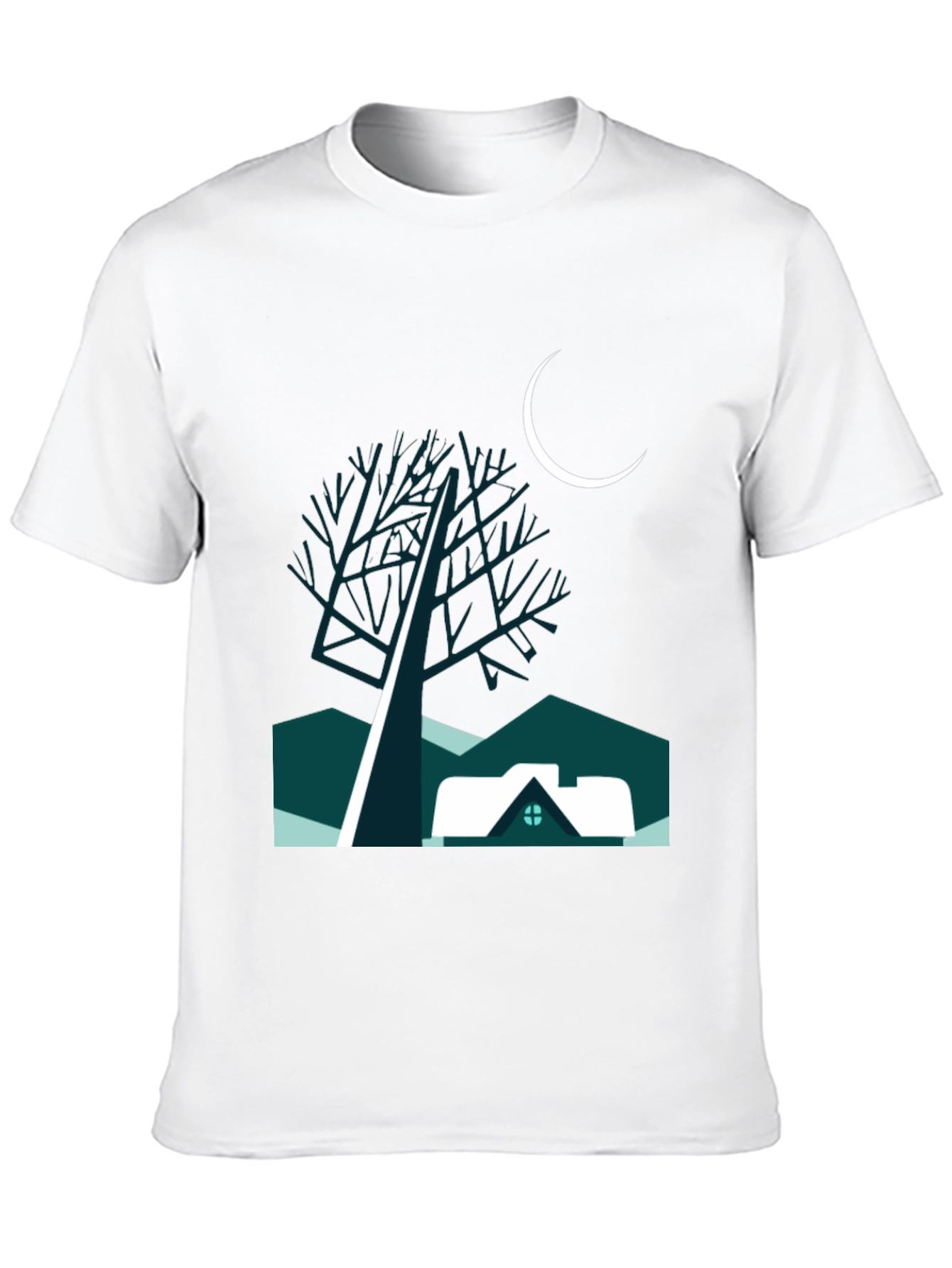 Black Night Scene Graphic Tee view 10