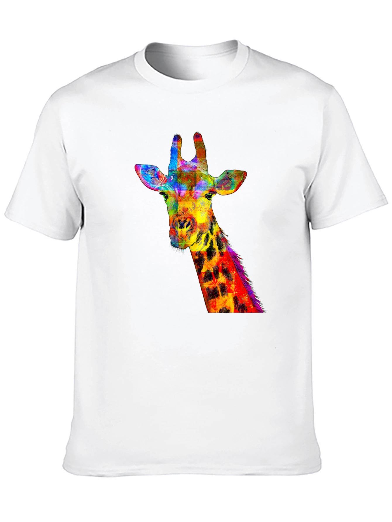 Black Vibrant Giraffe Graphic Tee - Stylish Black T-Shirt view 10