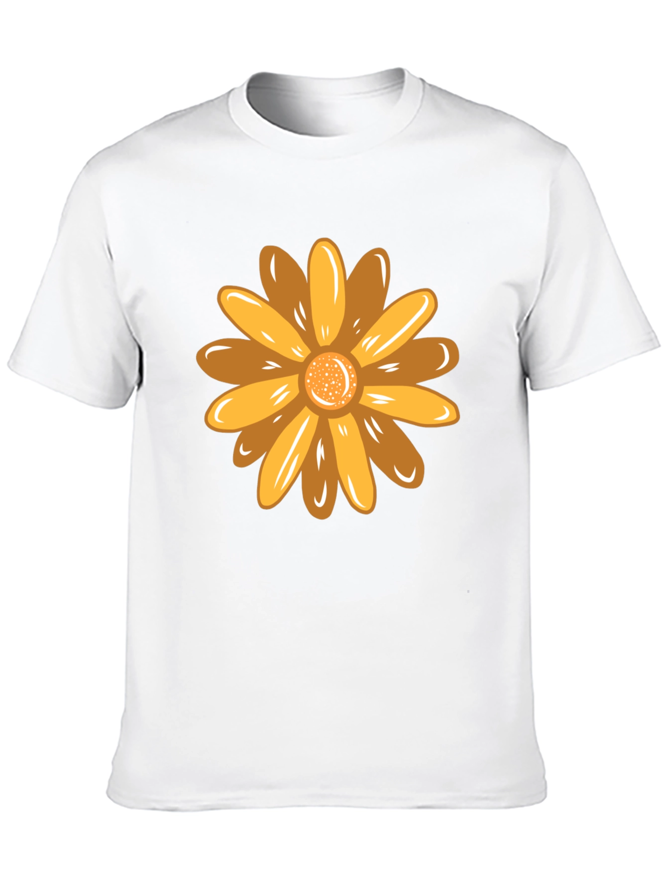 Black Golden Flower Graphic Black T-Shirt view 10