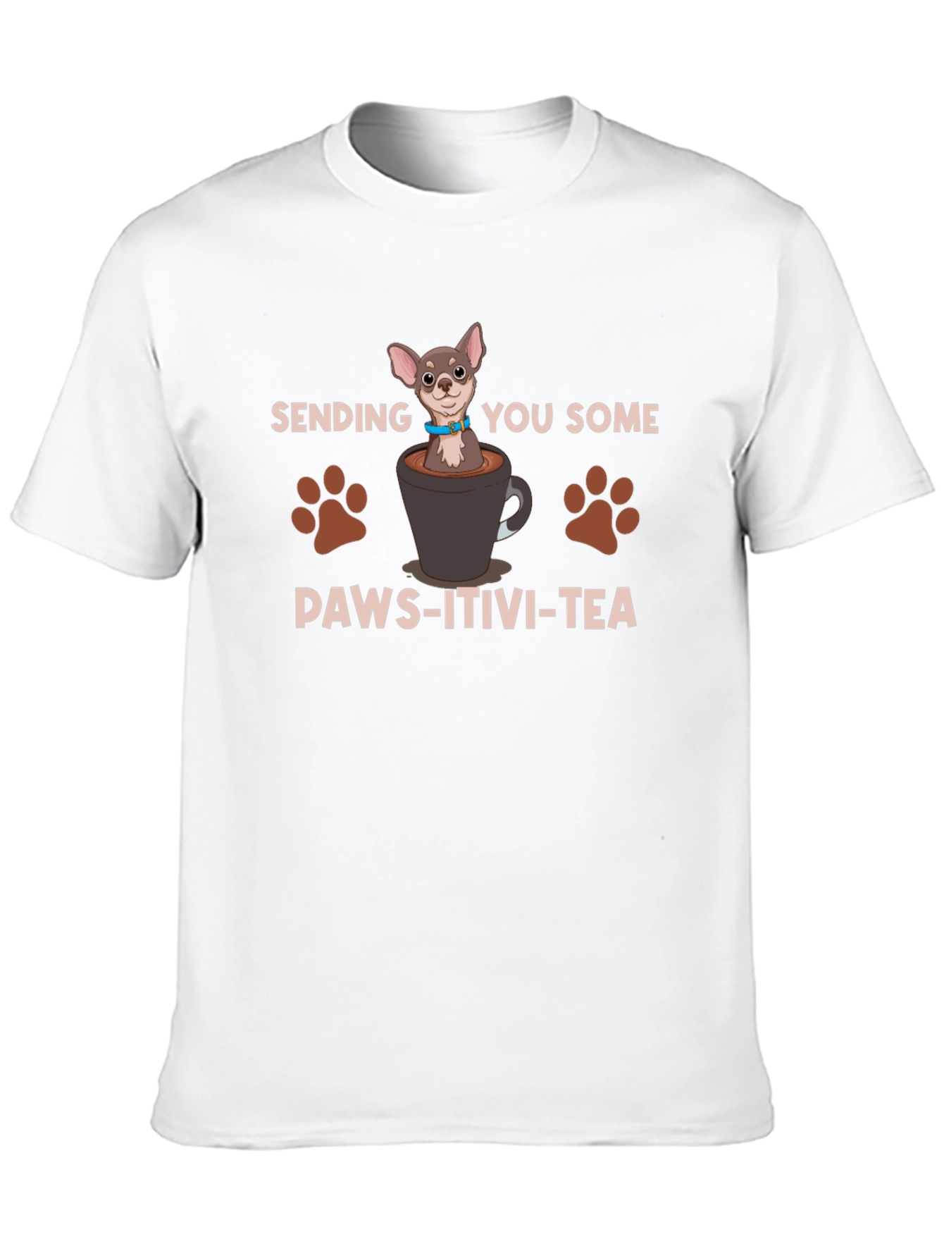 Black Paws-itivity T-Shirt - Chihuahua in a Cup Design view 10