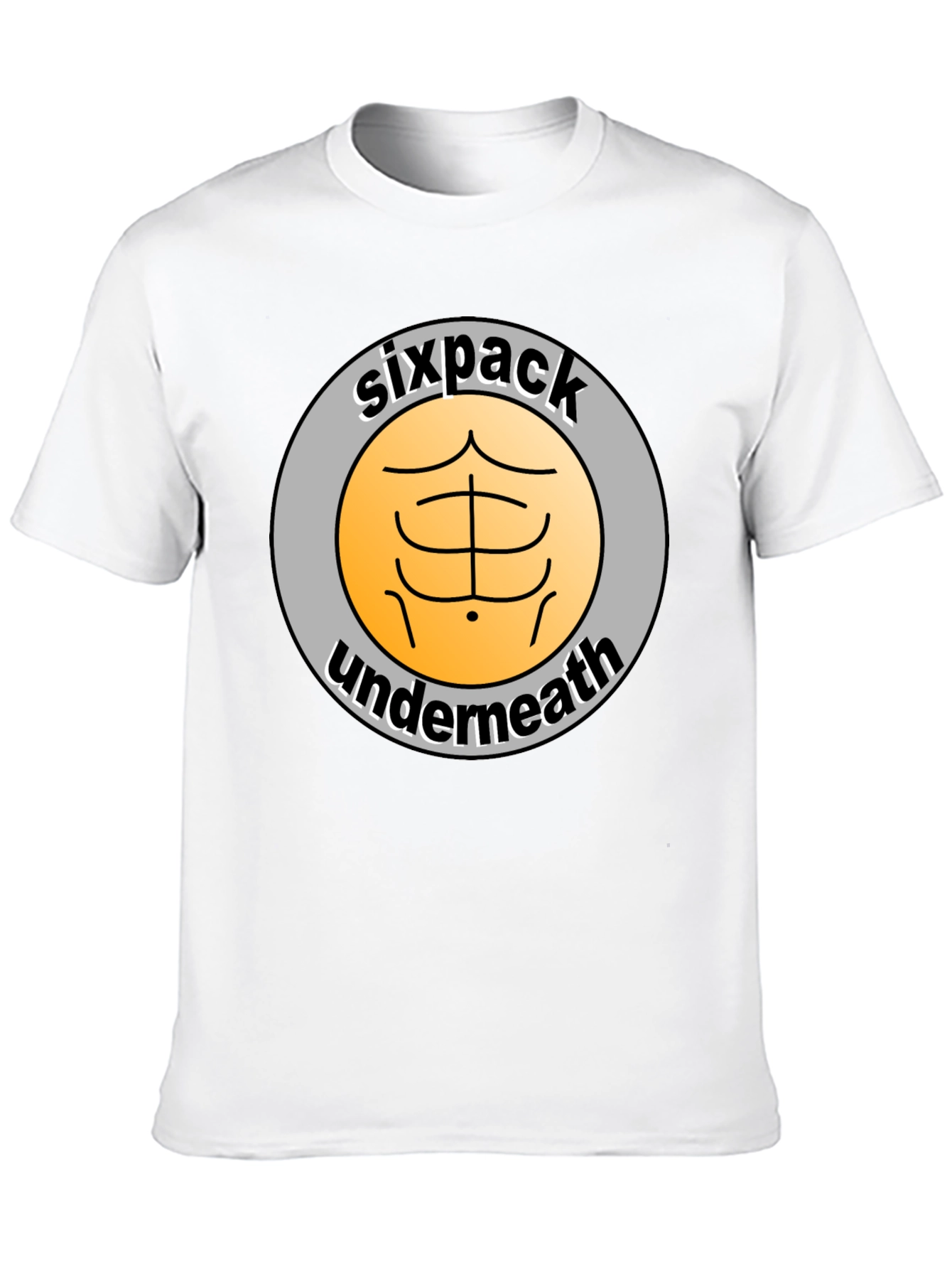 Black Sixpack Underneath Funny Graphic T-Shirt view 10