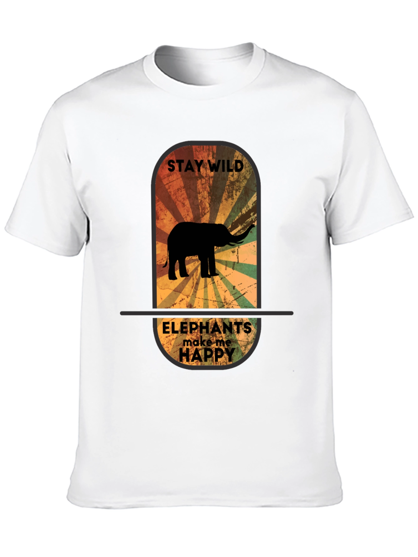 Stay Wild Elephant Graphic Tee - Unisex Black T-Shirt - 10
