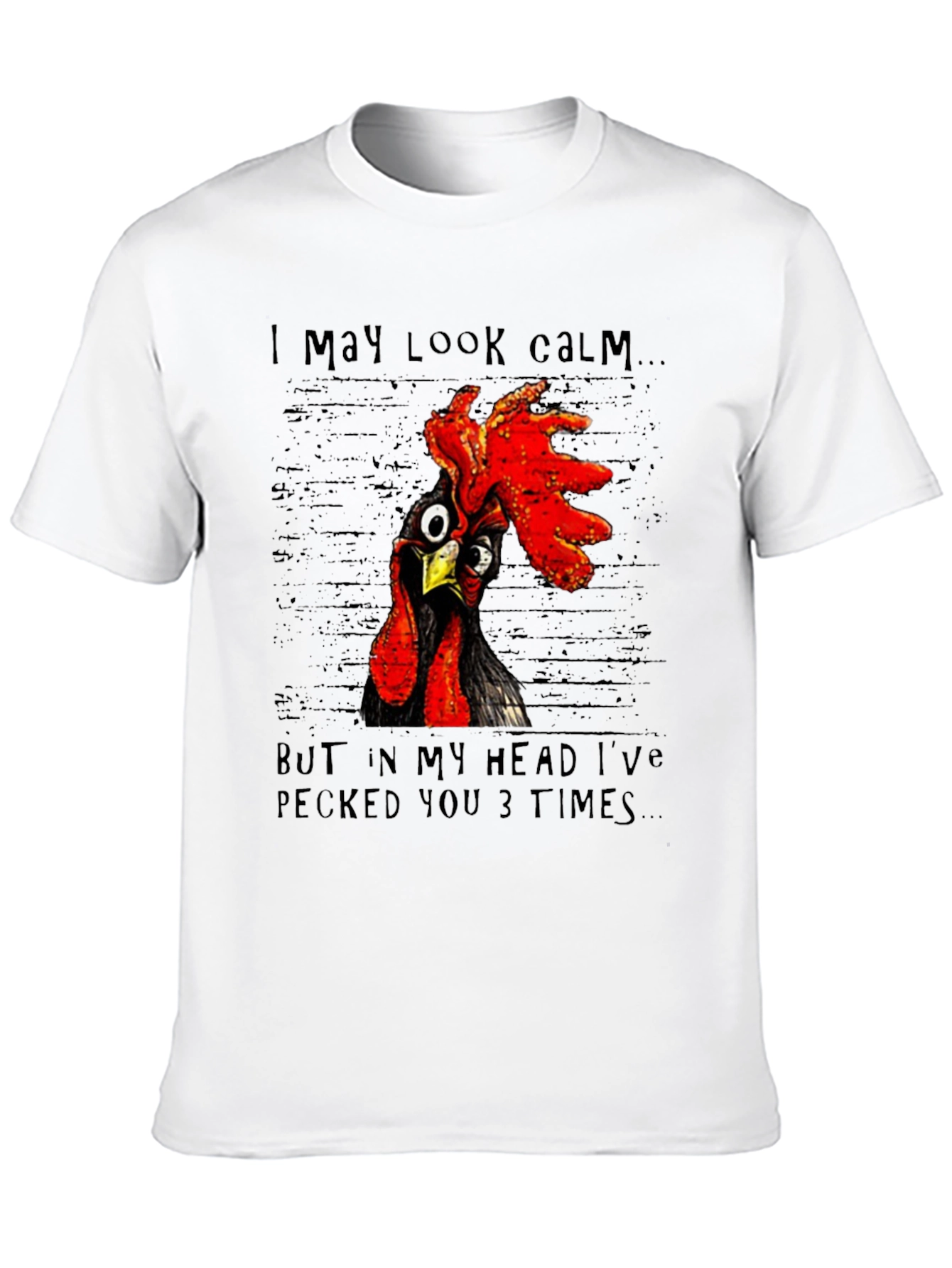 Black Funny Chicken T-Shirt - I May Look Calm view 10