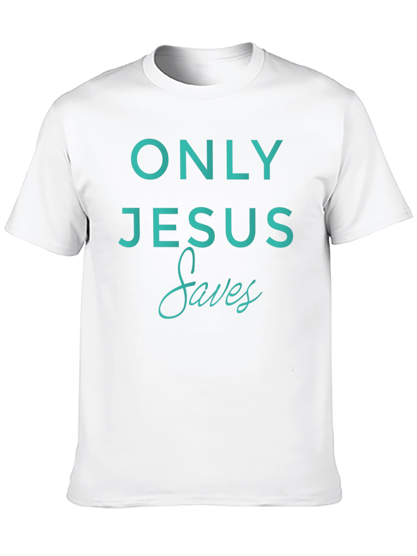Black Only Jesus Saves T-Shirt - Religious Tee view 10