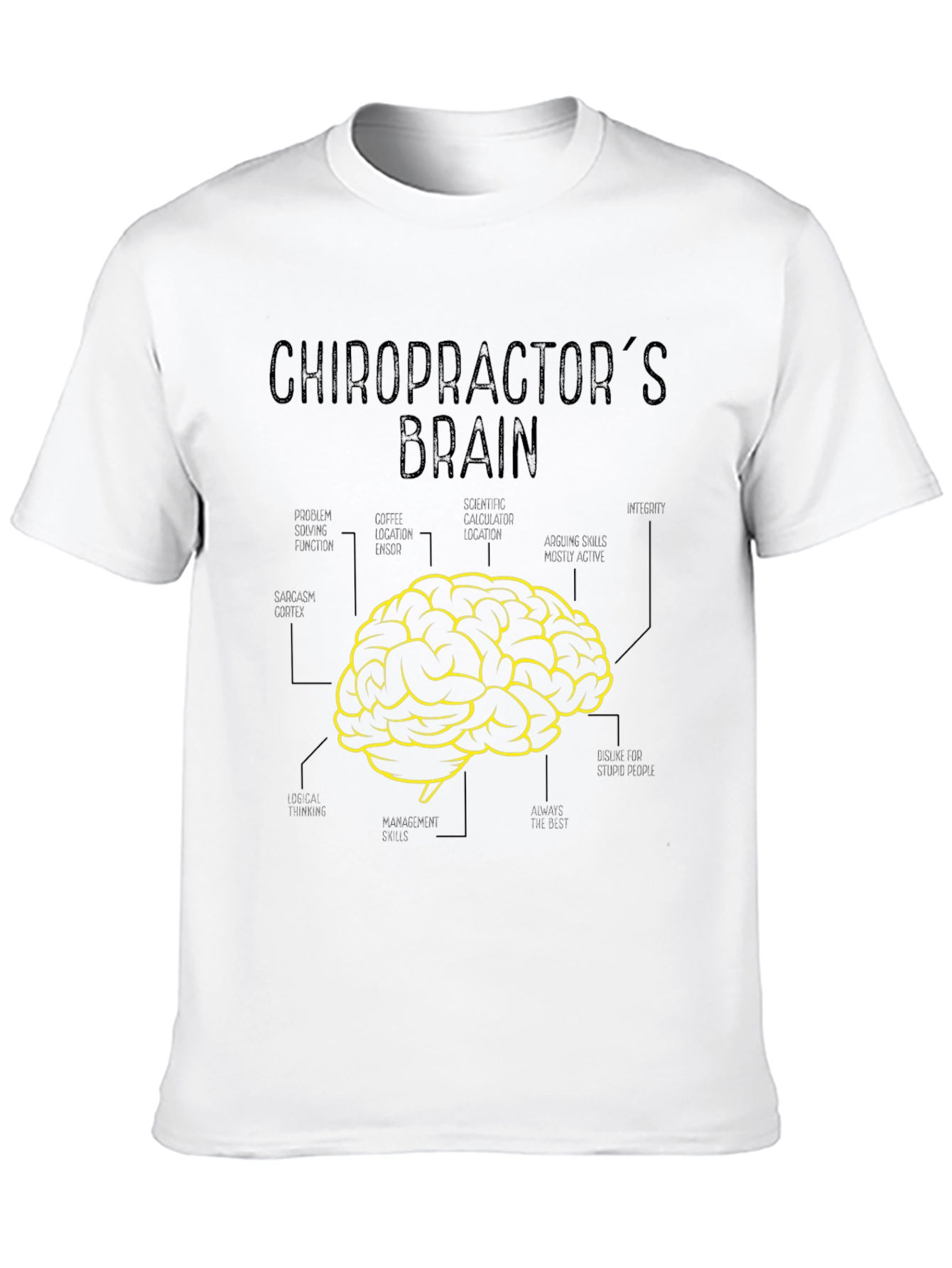Black Chiropractor's Brain Graphic Tee - Soft Cotton Blend view 10