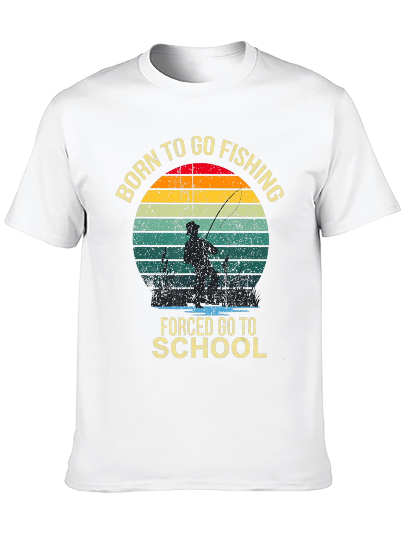 Black Born to Fish Graphic T-Shirt view 10