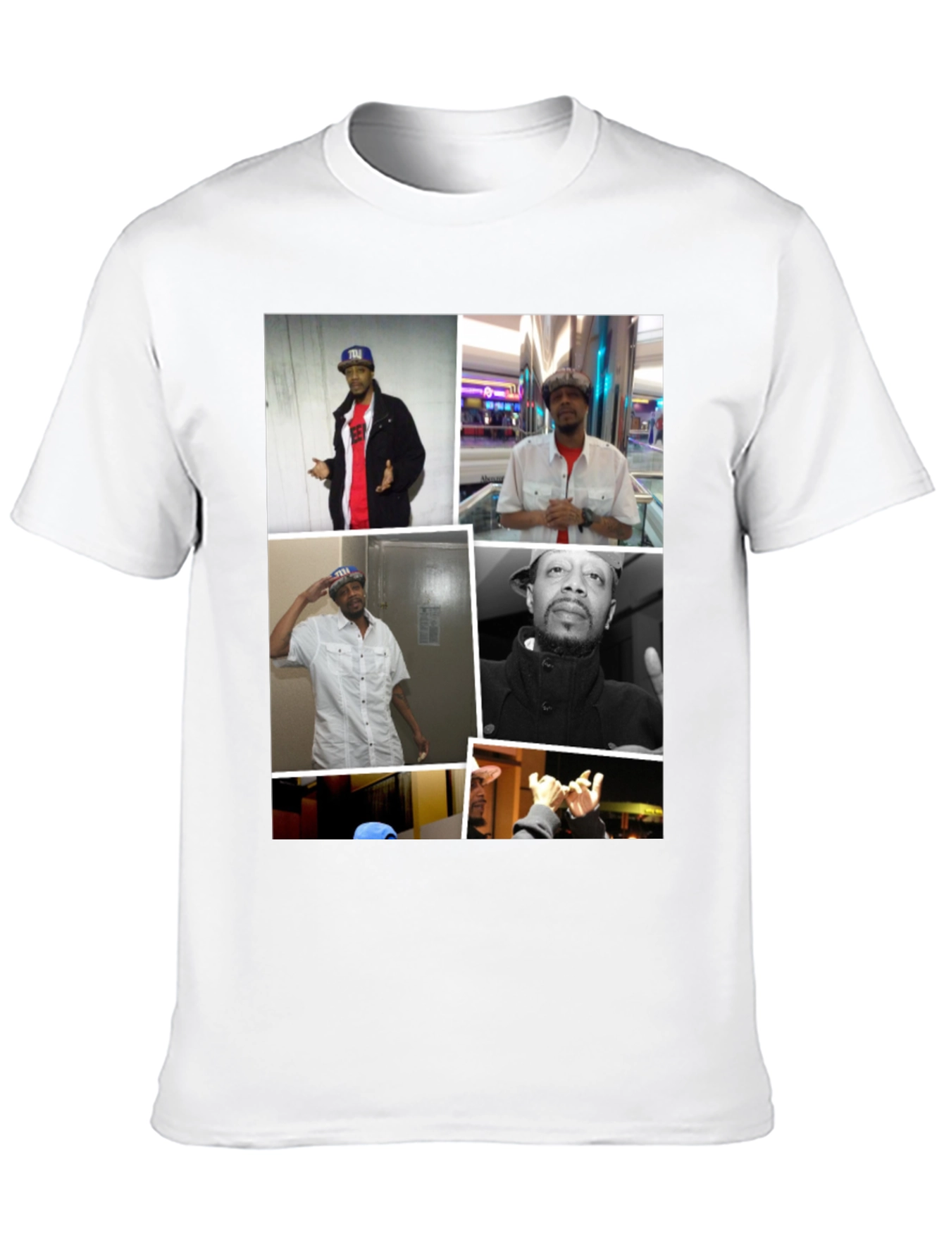 Black Black T-Shirt with Man Collage view 10