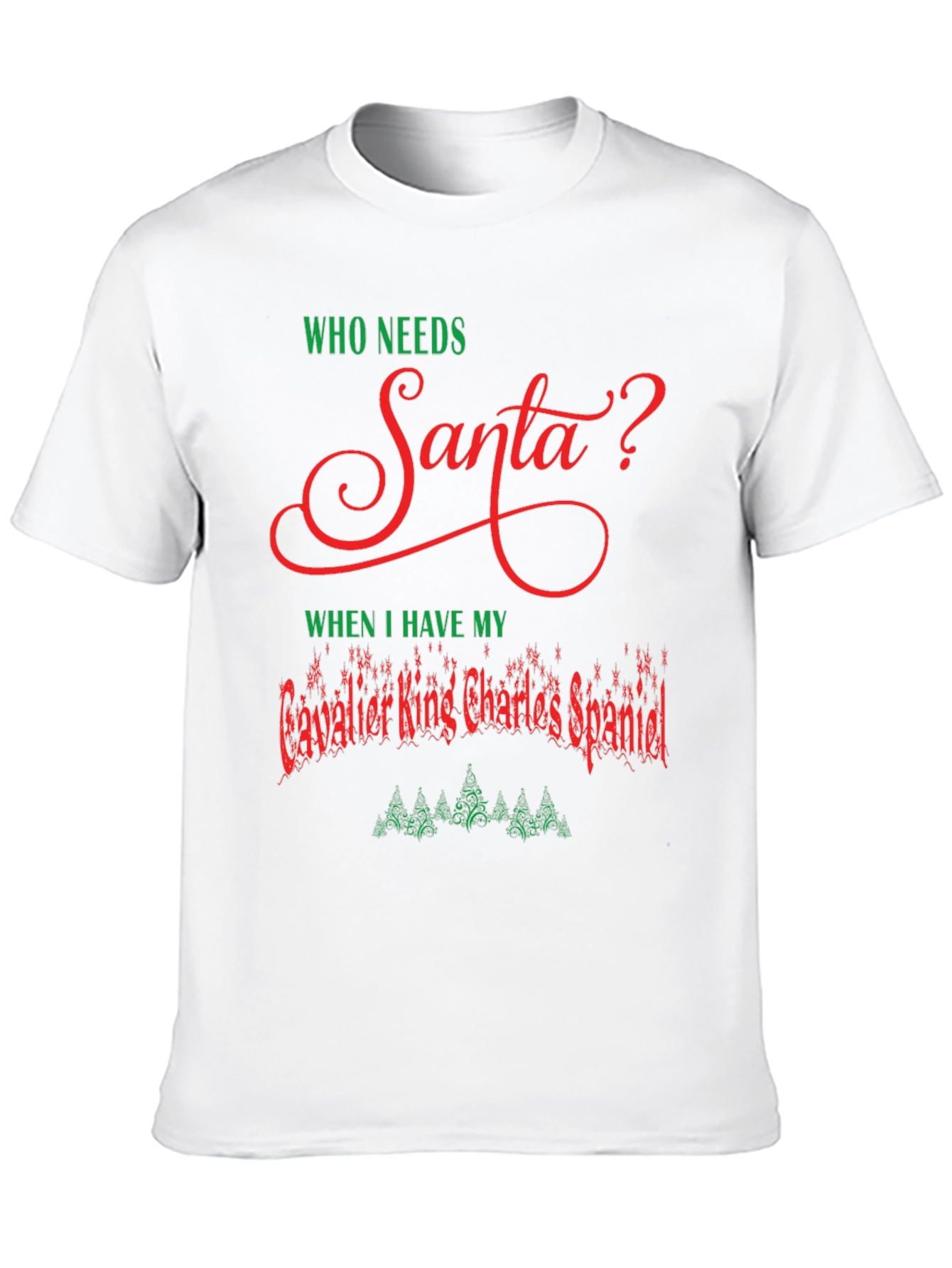 Black Cavalier King Charles Spaniel Santa T-Shirt view 10