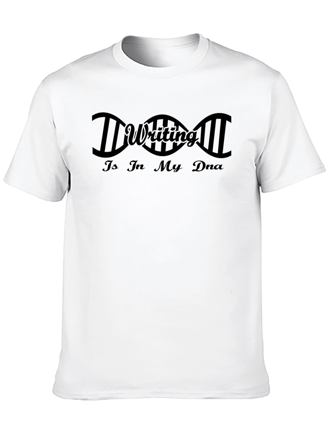 Black Writing DNA Graphic T-Shirt - Black Crew Neck Tee view 10