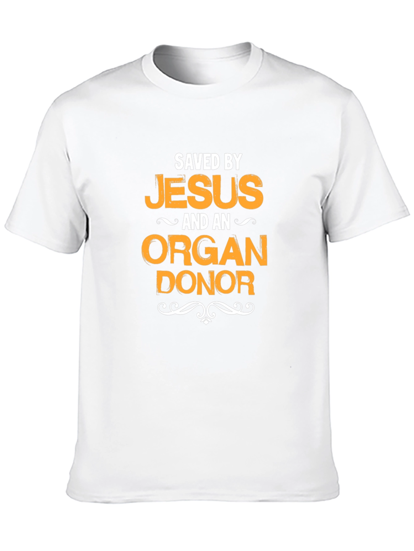 Black Saved By Jesus & Organ Donor Black T-Shirt view 10