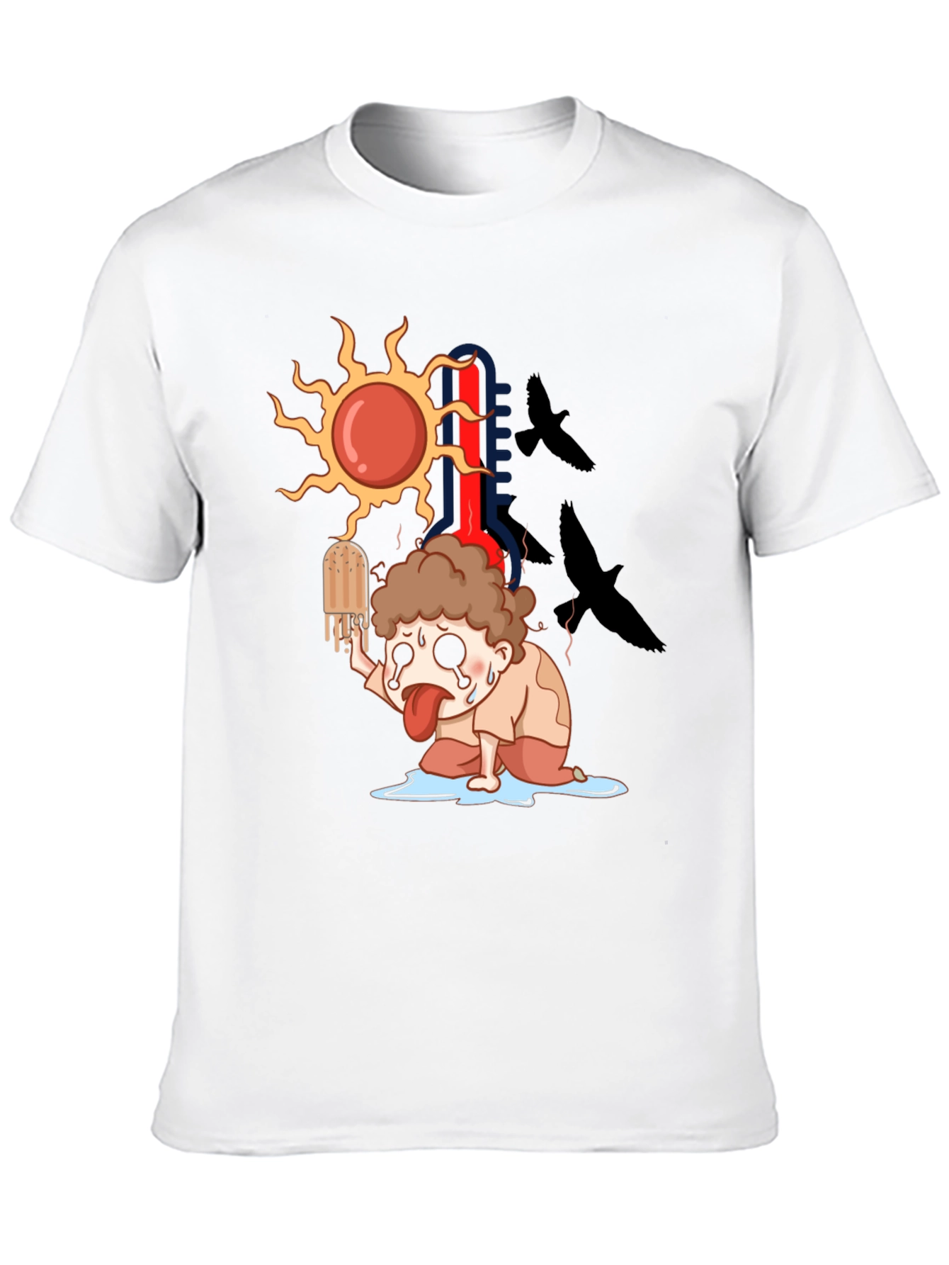 Black Cartoon Graphic Tee - Summer Heat T-Shirt view 10