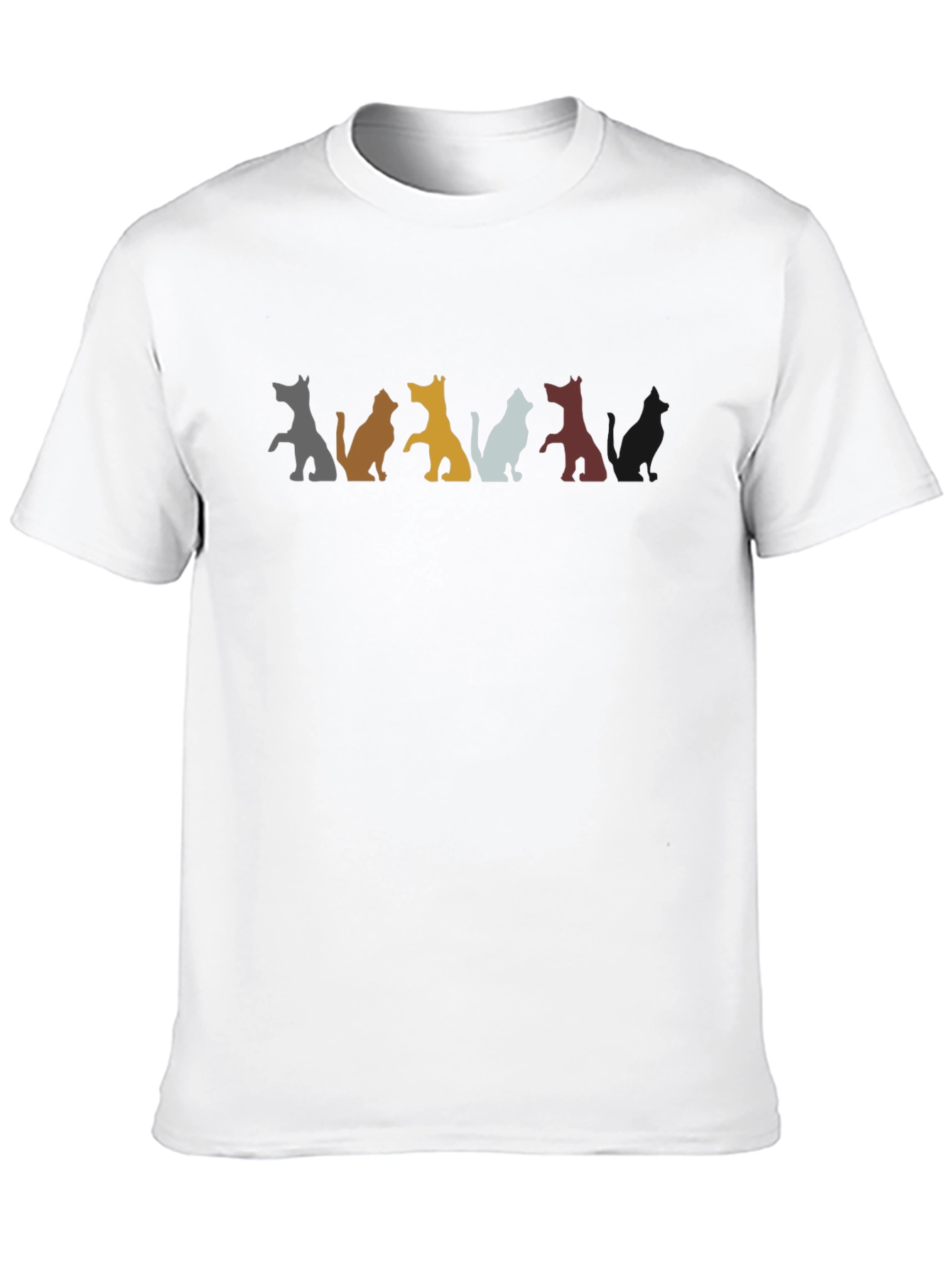 Black Cat Silhouette Crew Neck T-Shirt view 10