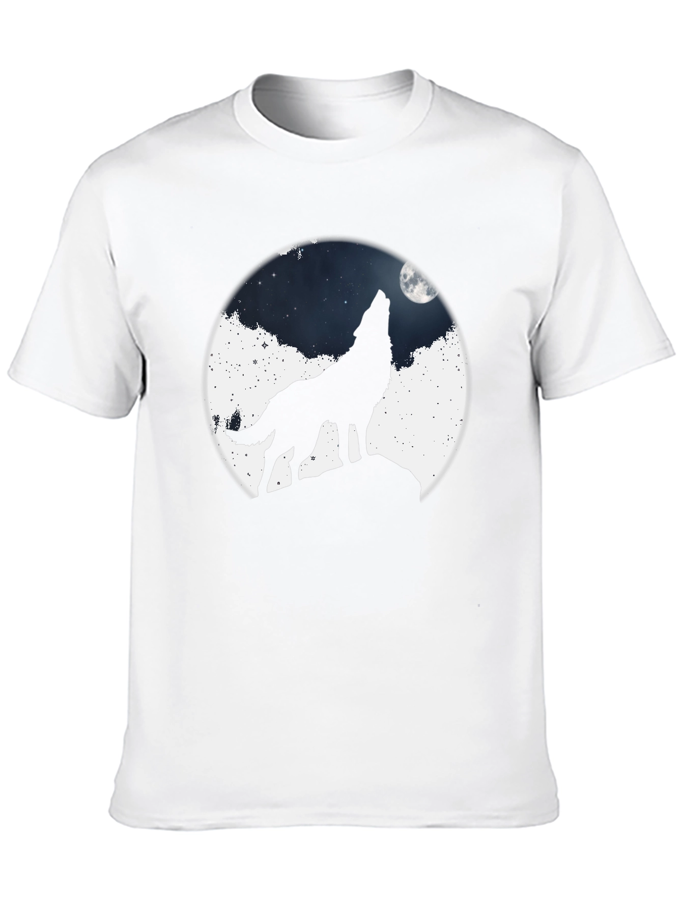 Black Wolf Howling at Moon Graphic T-Shirt view 10