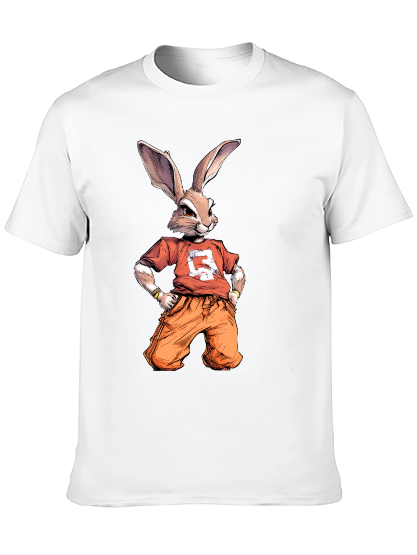 Black Cool Rabbit Graphic T-Shirt - Urban Streetwear Style view 10