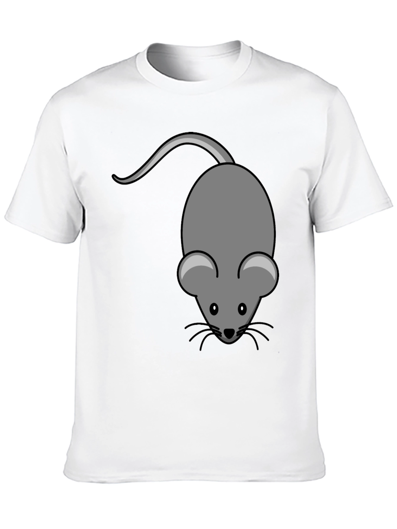 Black Cute Mouse Graphic Tee - Unisex Black T-Shirt view 10