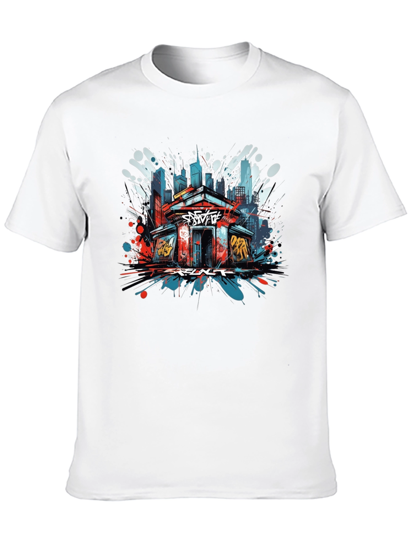 Black Urban Graffiti Art T-Shirt view 10