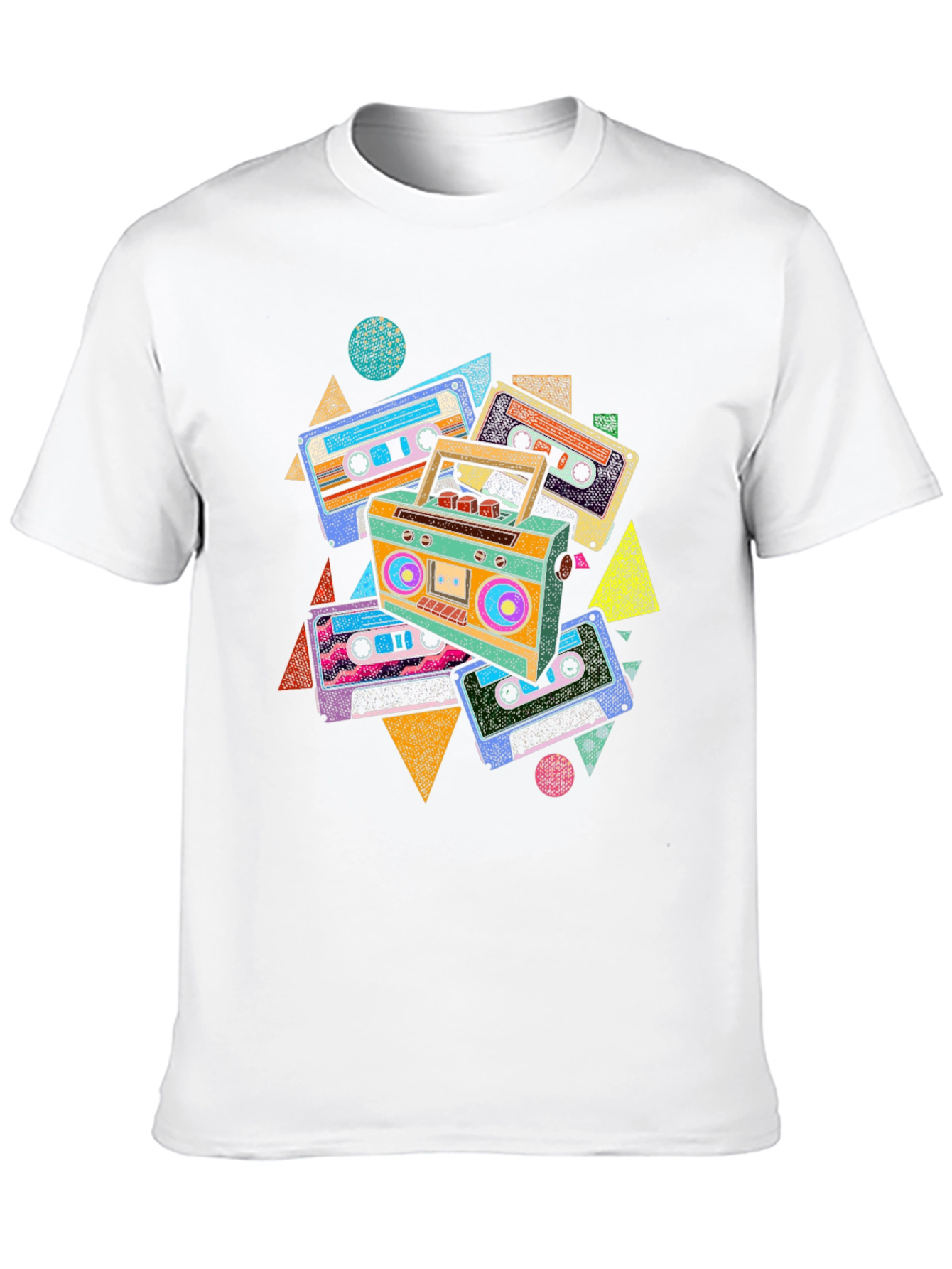 Black Retro Cassette T-Shirt - Vintage Boombox Graphic Tee view 10