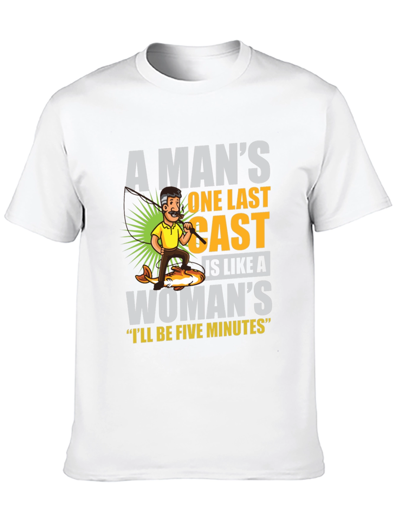 Black Funny Fishing T-Shirt: A Man's One Last Cast view 10