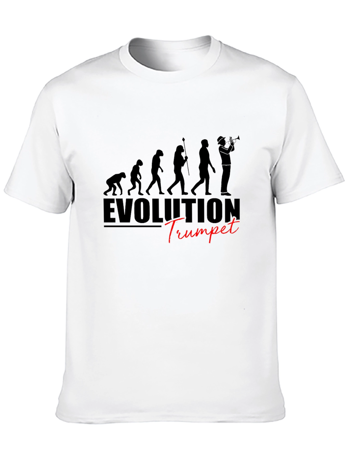 Black Evolution of Trumpet Player Black T-Shirt view 10