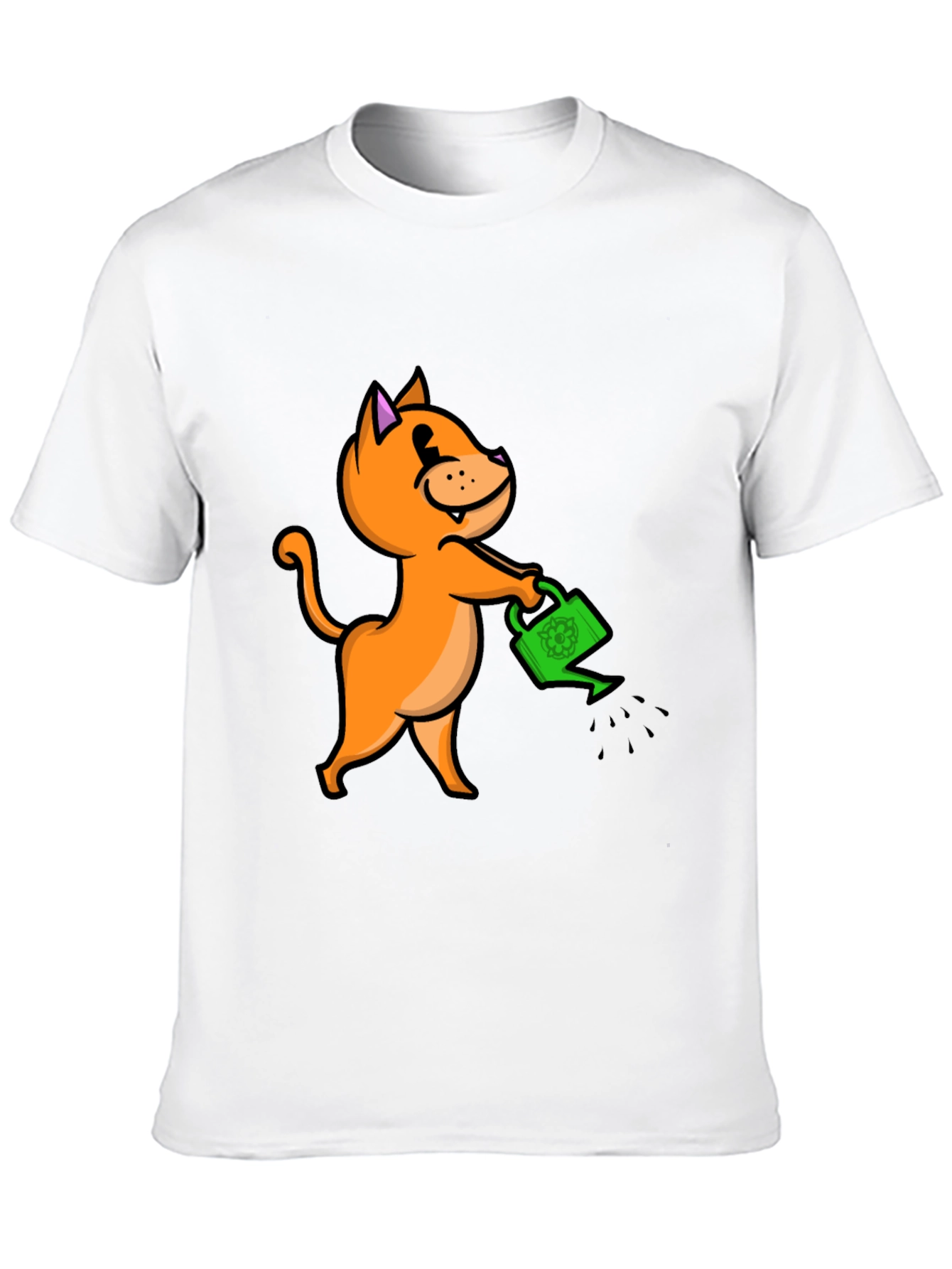 Black Cat with Watering Can T-Shirt view 10
