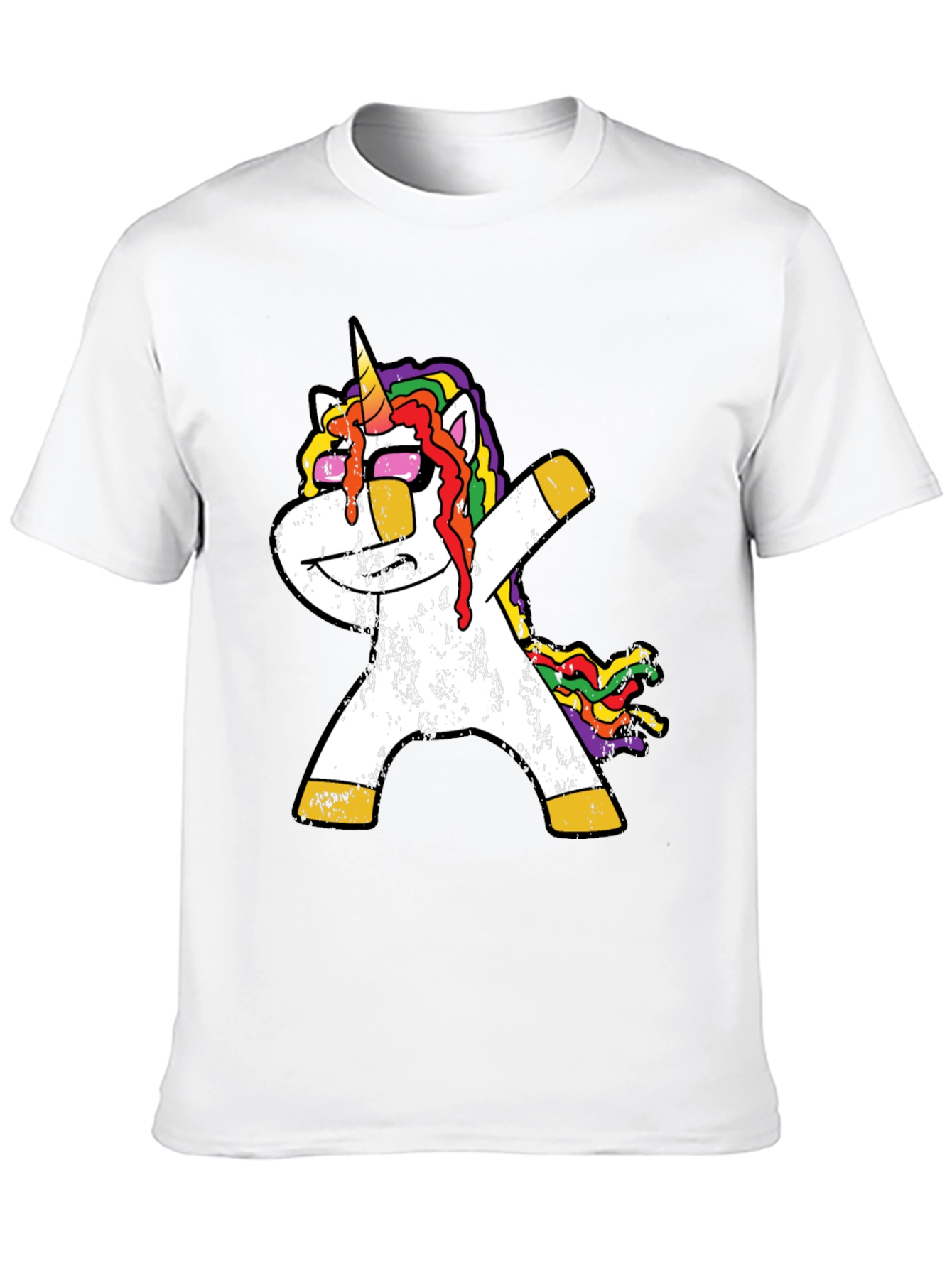 Black Dabbing Unicorn Graphic Tee - Black Casual T-Shirt view 10