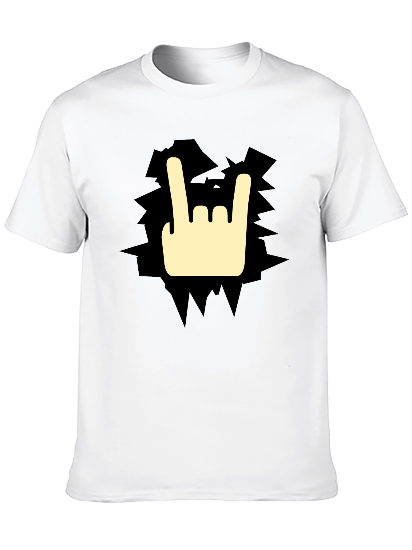 Black Rock On Graphic Tee - Black Cotton T-Shirt view 10