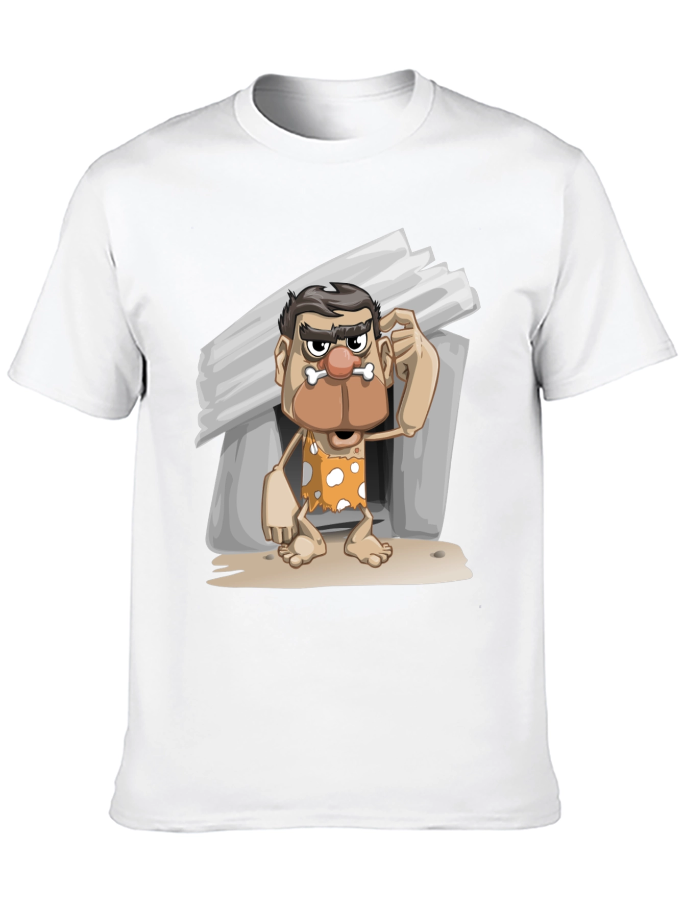Black Funny Caveman Graphic T-Shirt view 10