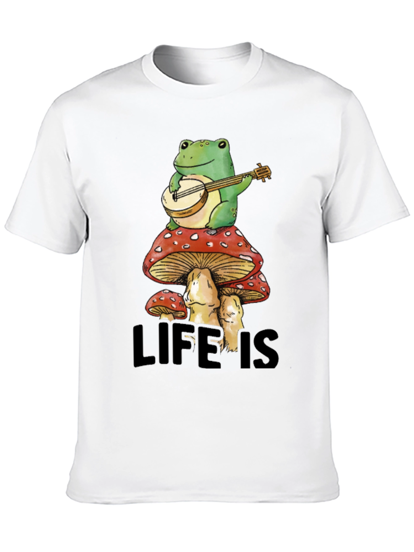 Black Frog on Mushroom T-Shirt - Life is Good! view 10