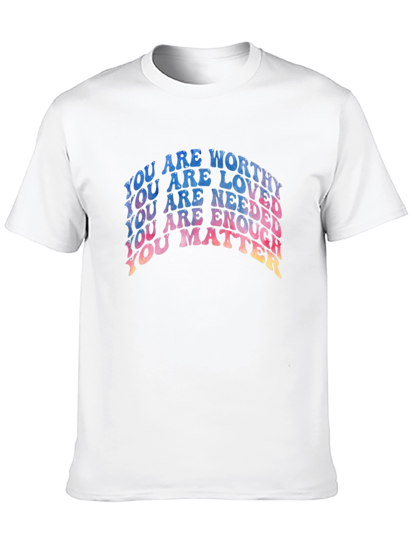 Black Affirmation T-Shirt - You Are Worthy, Loved, Needed view 10